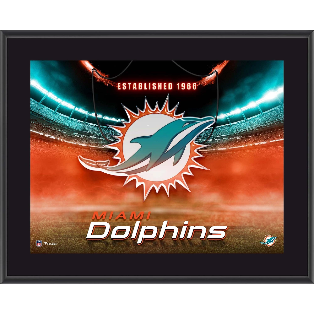 Miami Dolphins 10.5" x 13" Horizontal Team Logo Sublimated Plaque