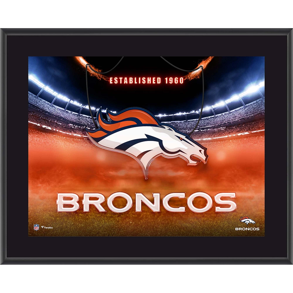 Denver Broncos 10.5" x 13" Horizontal Team Logo Sublimated Plaque