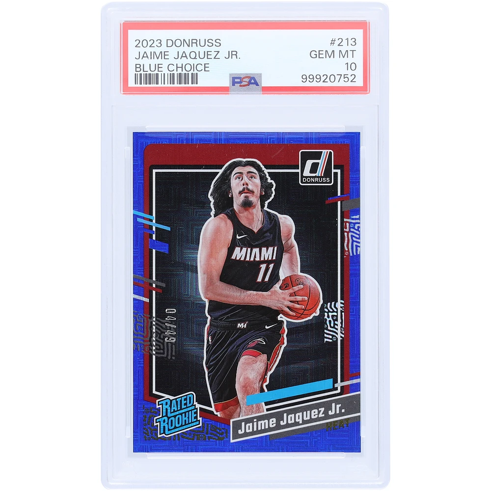 Jaime Jaquez Jr. Miami Heat 2023-24 Panini Donruss Blue Choice Rated Rookie #213 #4/49 PSA Authenticated 10 Rookie Card