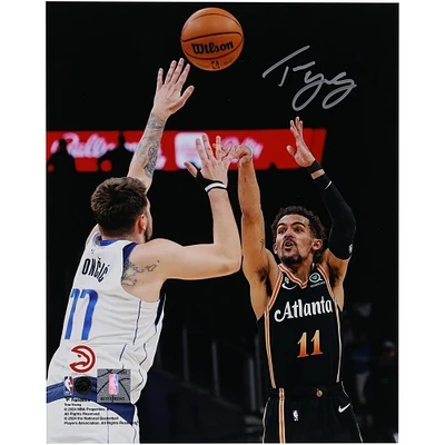 Trae Young Atlanta Hawks Autographed 8" x 10" vs. Luka Dončić Photograph