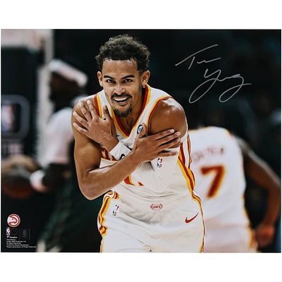 Trae Young Atlanta Hawks Autographed 16" x 20" Celebration Photograph
