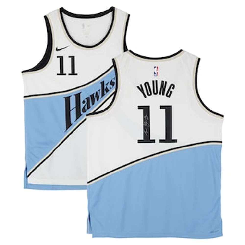 Trae Young Atlanta Hawks Autographed White Nike 2024-25 City Edition Swingman Jersey