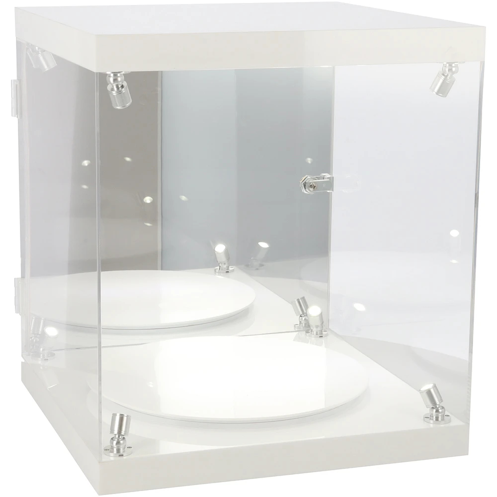 Premium Rotating LED Display Case - Fits Basketball, Full-Size Helmet & Batting Helmet