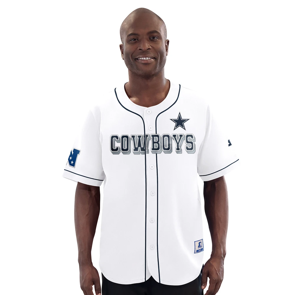 Men's G-III Sports by Carl Banks White Dallas Cowboys Relay Baseball Jersey