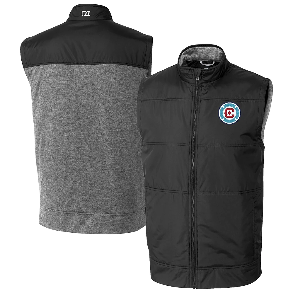 Men's Cutter & Buck Chicago Fire Stealth Hybrid Quilted Windbreaker Full-Zip Vest