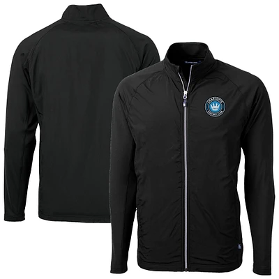 Men's Cutter & Buck Charlotte FC Adapt Eco Knit Hybrid Recycled Raglan Full-Zip Jacket