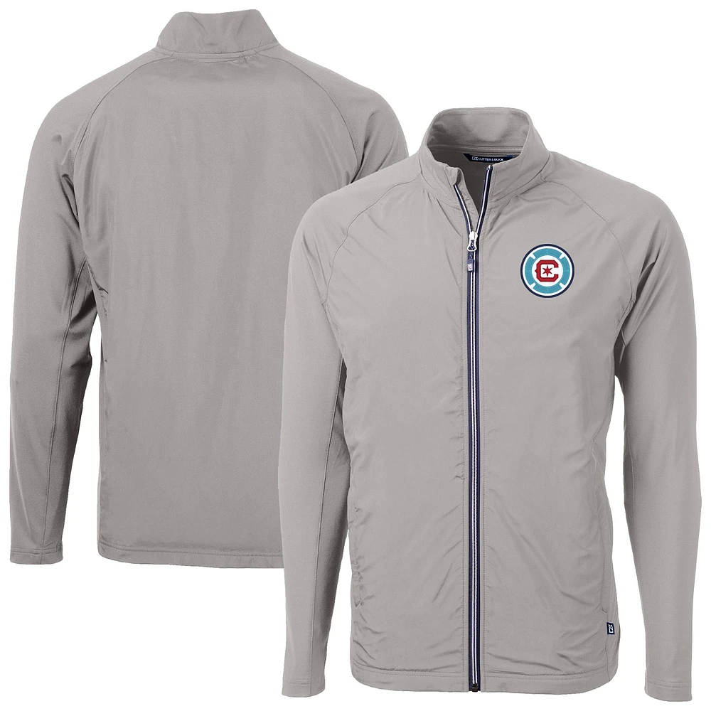 Men's Cutter & Buck Chicago Fire Adapt Eco Knit Hybrid Recycled Raglan Full-Zip Jacket