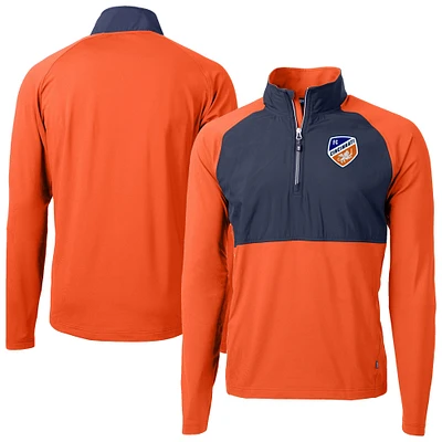 Men's Cutter & Buck FC Cincinnati Adapt Eco Knit Hybrid Recycled Raglan Quarter-Zip Top