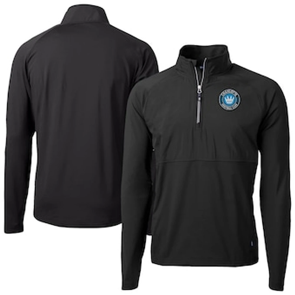 Men's Cutter & Buck Charlotte FC Adapt Eco Knit Hybrid Recycled Raglan Quarter-Zip Top