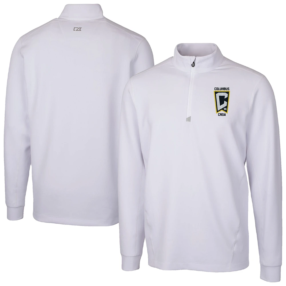 Men's Cutter & Buck Columbus Crew Traverse Stretch Eco Quarter-Zip Pullover Top