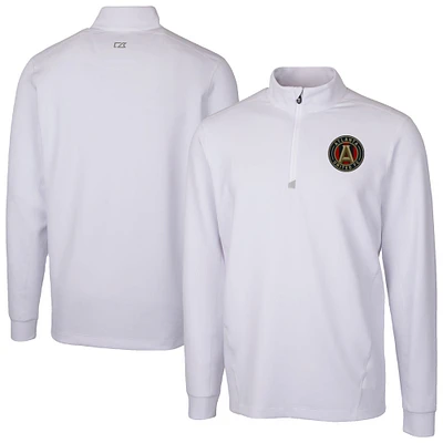Men's Cutter & Buck Atlanta United FC Traverse Stretch Eco Quarter-Zip Pullover Top