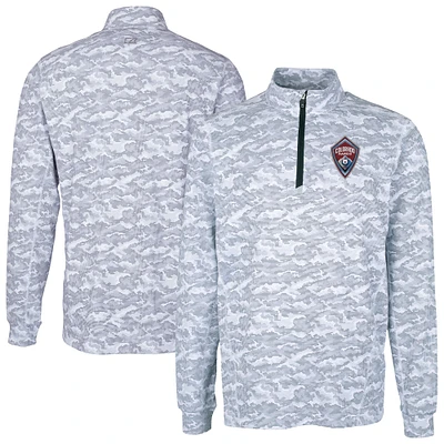 Men's Cutter & Buck Charcoal Colorado Rapids Traverse Stretch Eco Camo Print Quarter-Zip Top