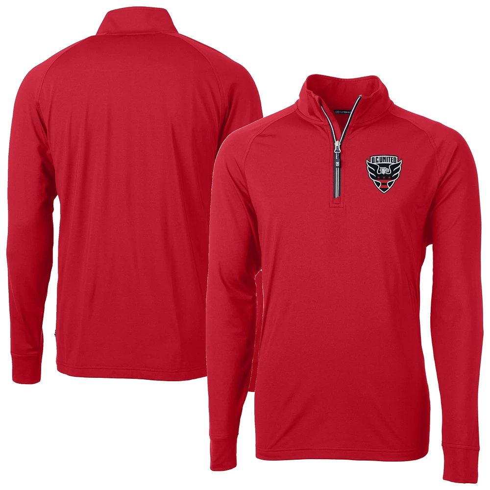 Men's Cutter & Buck D.C. United Adapt Eco Knit Stretch Recycled Raglan Quarter-Zip Pullover Top