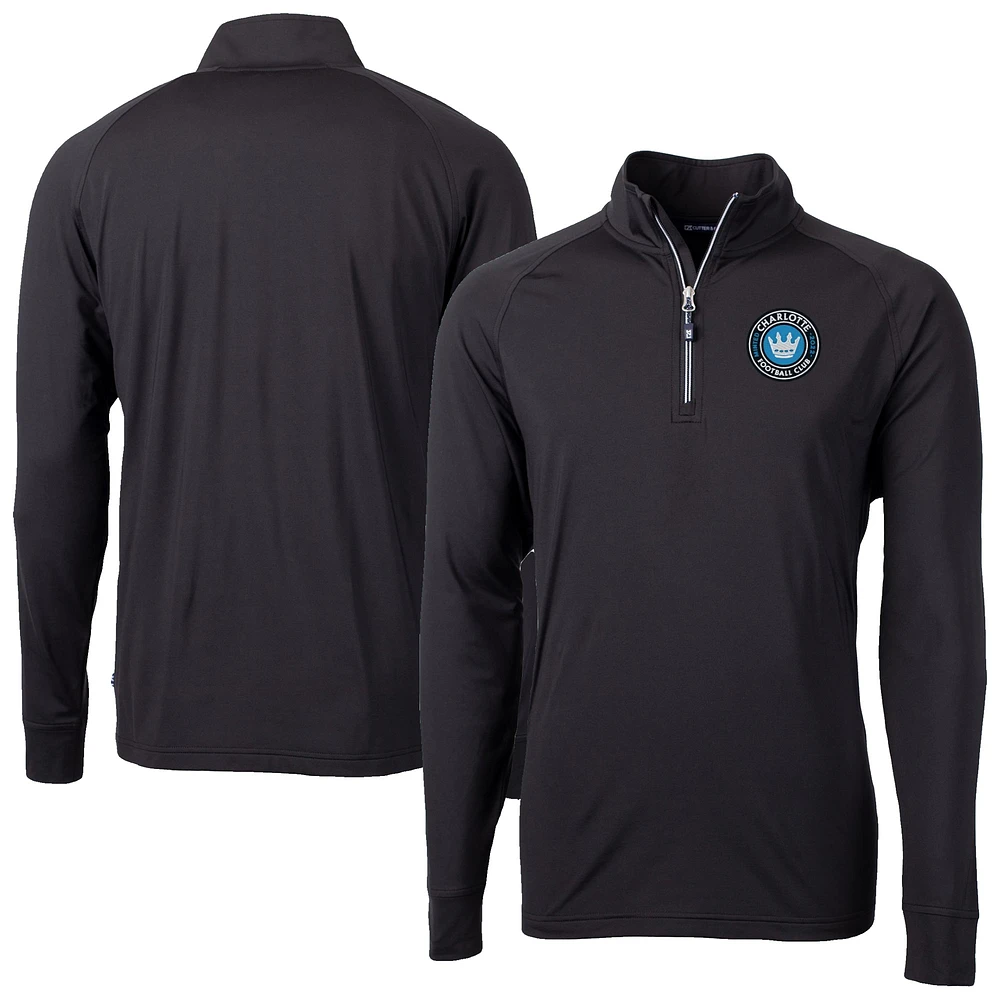 Men's Cutter & Buck Charlotte FC Adapt Eco Knit Stretch Recycled Raglan Quarter-Zip Pullover Top