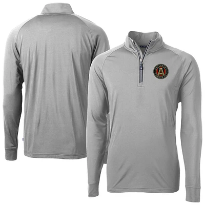 Men's Cutter & Buck Atlanta United FC Adapt Eco Knit Stretch Recycled Raglan Quarter-Zip Pullover Top