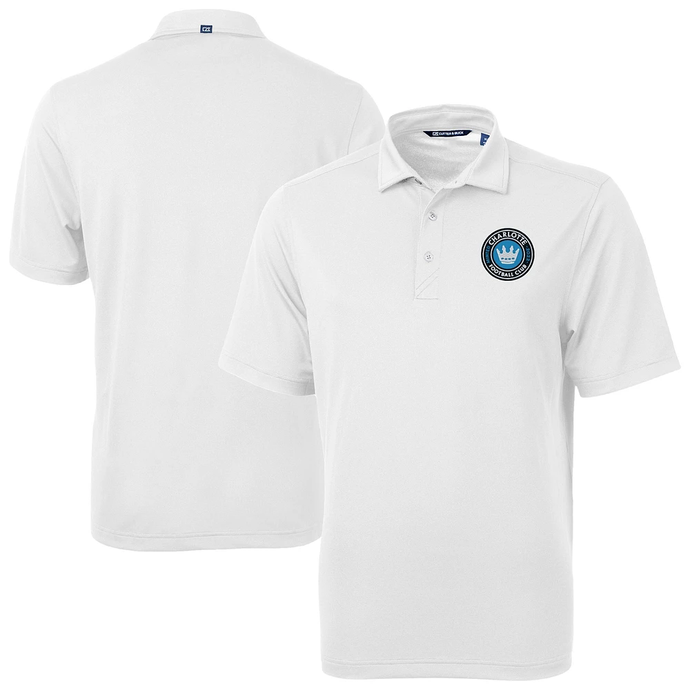 Men's Cutter & Buck White Charlotte FC Virtue Eco Pique Recycled Polo