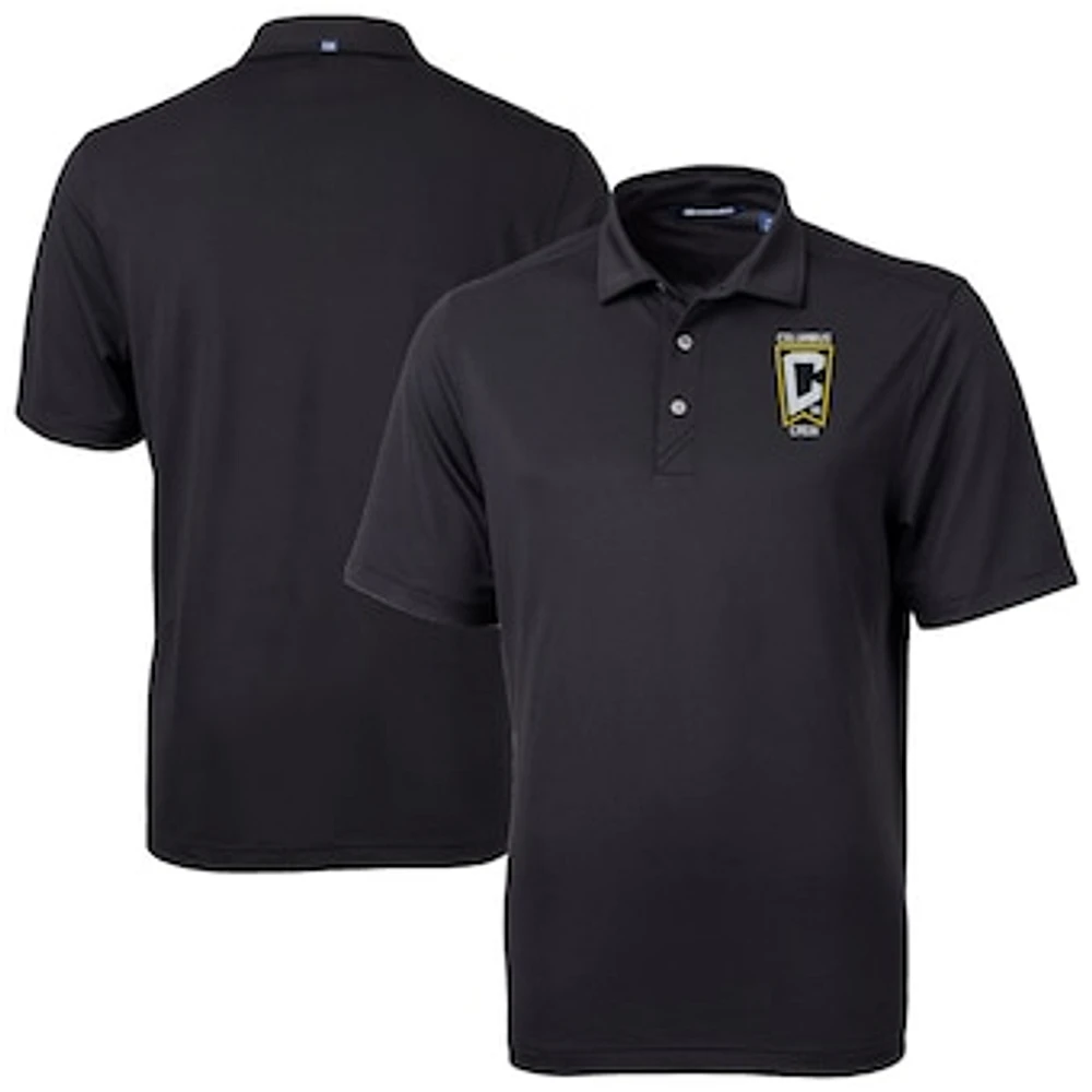 Men's Cutter & Buck Black Columbus Crew Virtue Eco Pique Recycled Polo