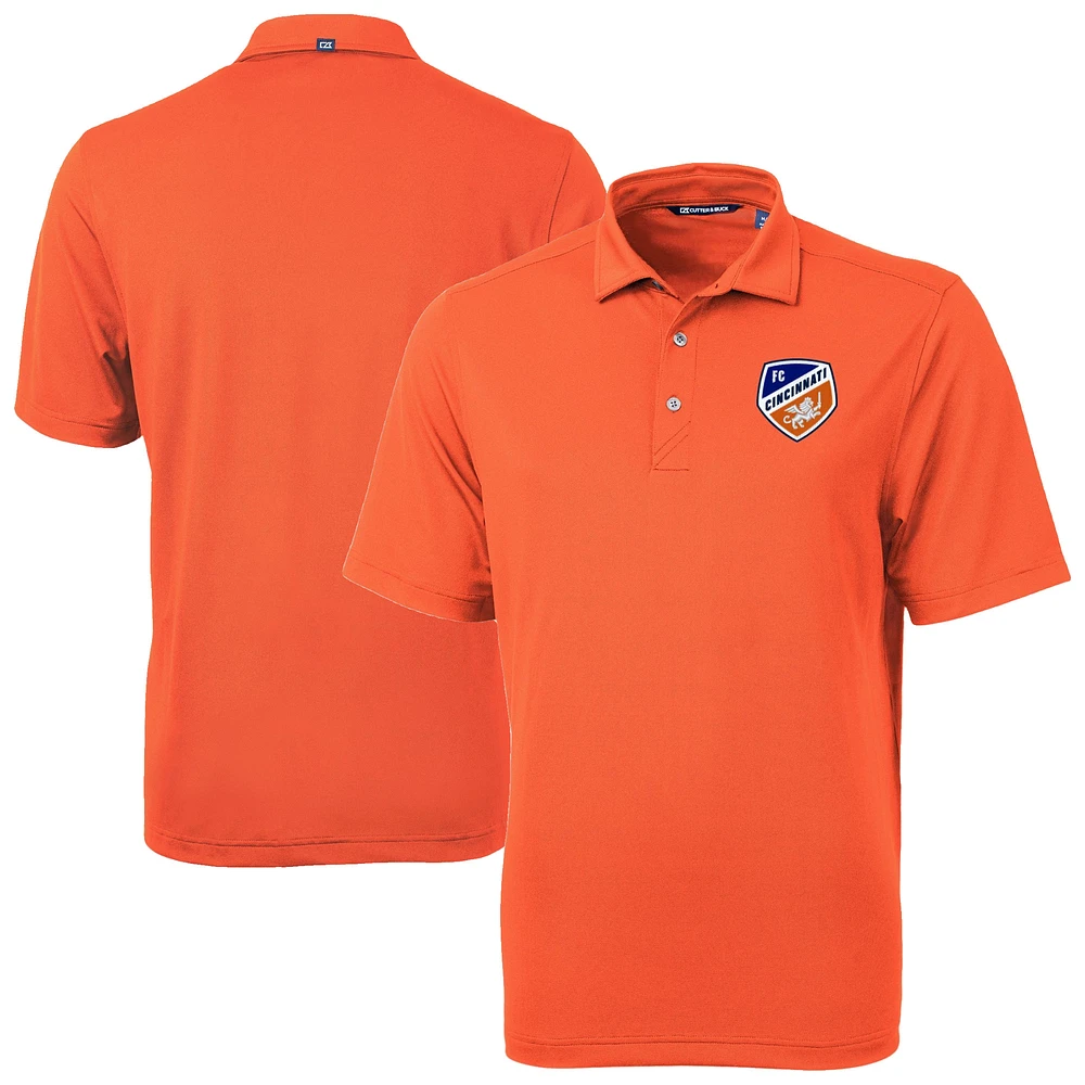Men's Cutter & Buck Orange FC Cincinnati Virtue Eco Pique Recycled Polo