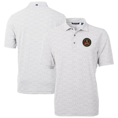 Men's Cutter & Buck Gray Atlanta United FC Virtue Eco Pique Botanical Print Recycled Polo