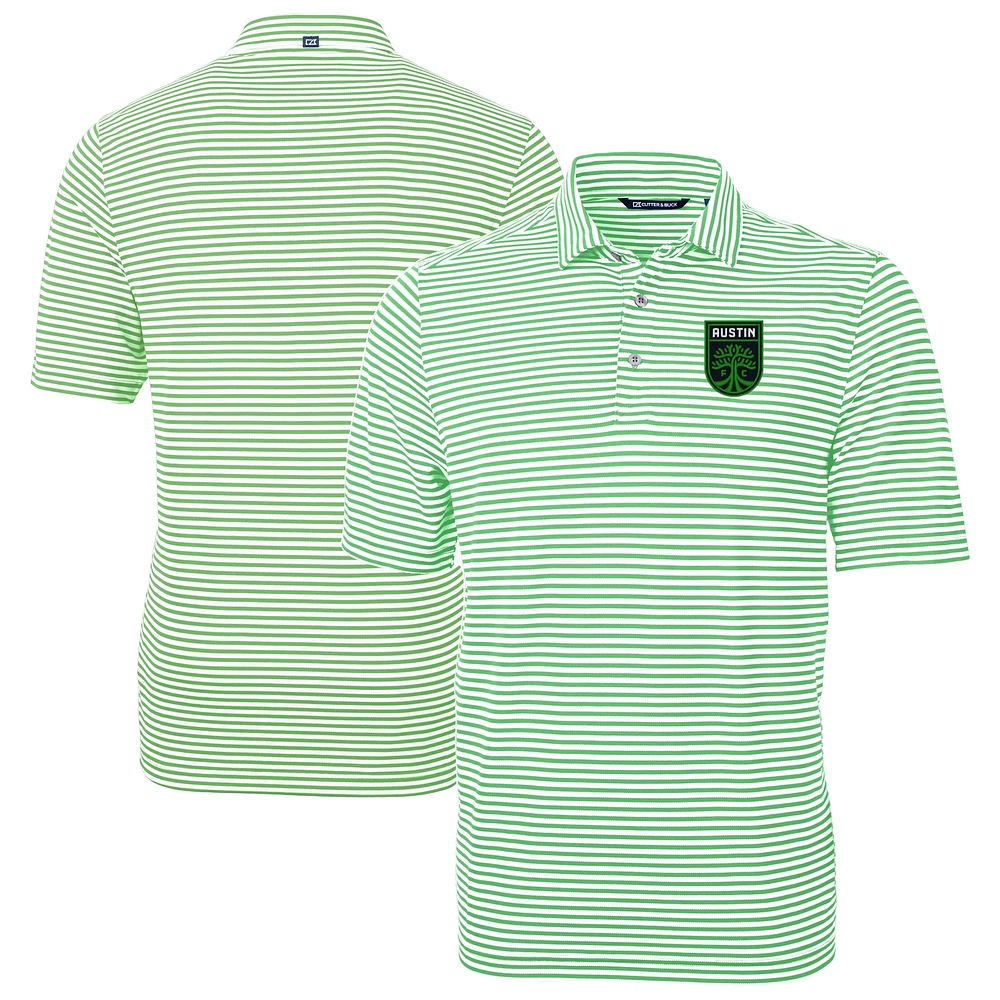 Men's Cutter & Buck Austin FC Virtue Eco Pique Stripe Recycled DryTec Polo