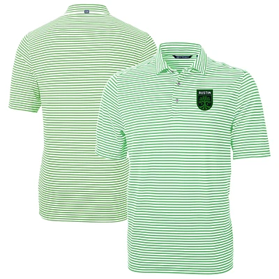 Men's Cutter & Buck Austin FC Virtue Eco Pique Stripe Recycled DryTec Polo