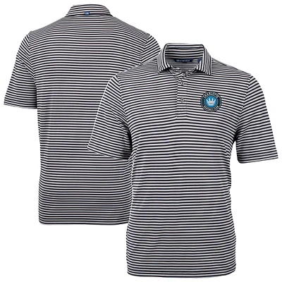 Men's Cutter & Buck Charlotte FC Virtue Eco Pique Stripe Recycled Polo