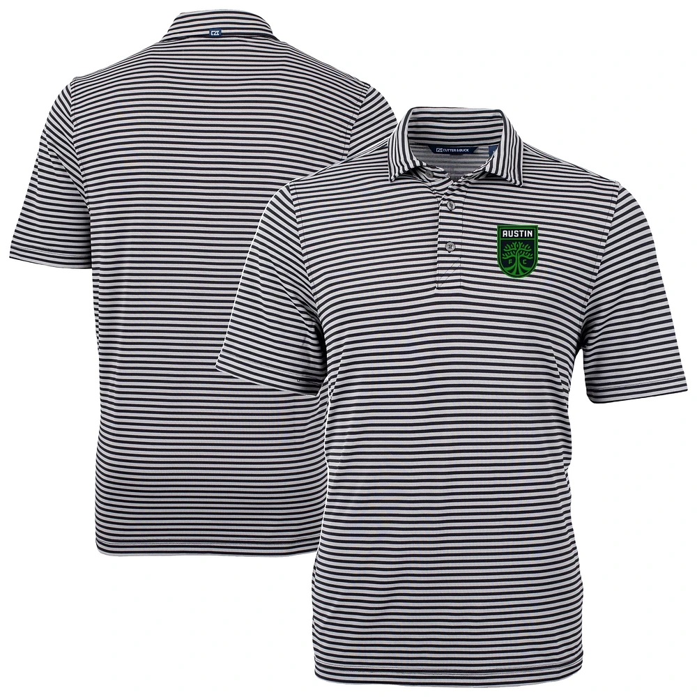 Men's Cutter & Buck Austin FC Virtue Eco Pique Stripe Recycled DryTec Polo