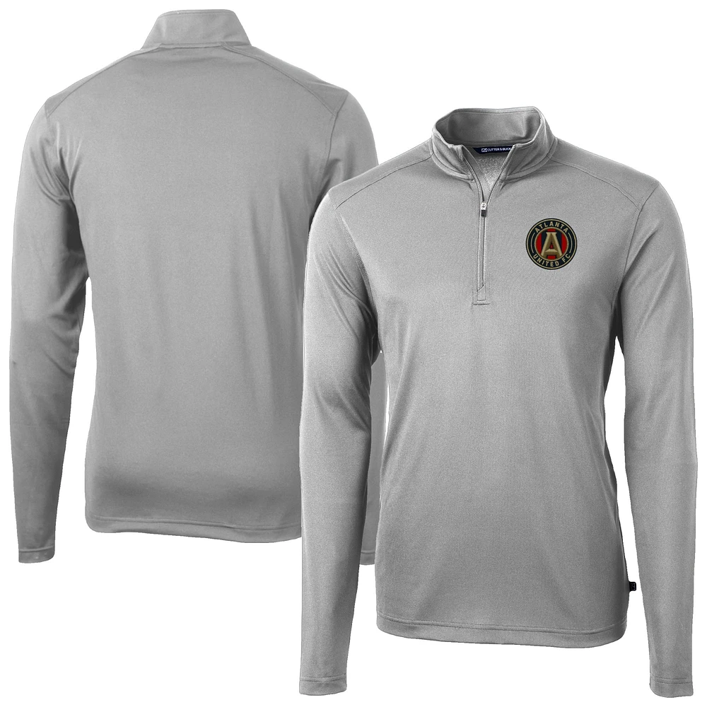 Men's Cutter & Buck Atlanta United FC Virtue Eco Pique Recycled Quarter-Zip Pullover Top