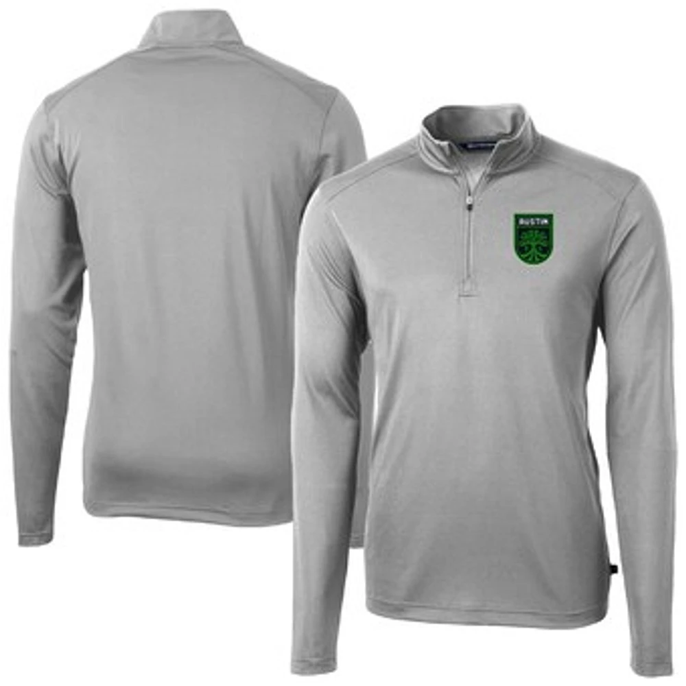 Men's Cutter & Buck Austin FC Virtue Eco Pique Recycled Quarter-Zip Pullover Top