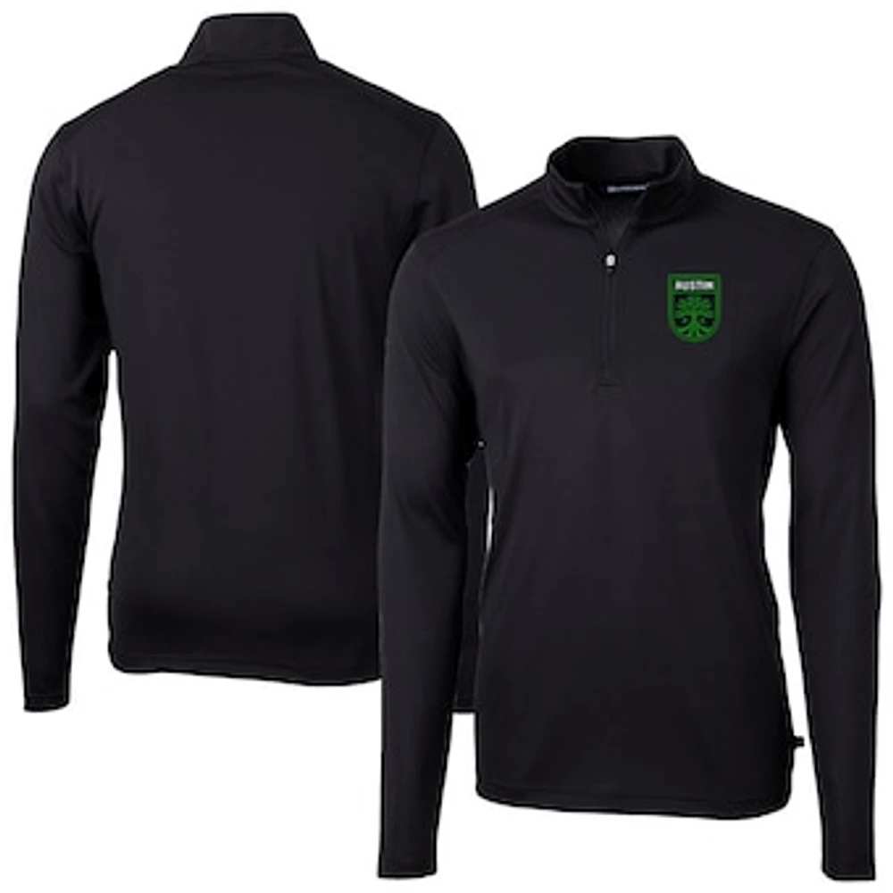 Men's Cutter & Buck Austin FC Virtue Eco Pique Recycled Quarter-Zip Pullover Top