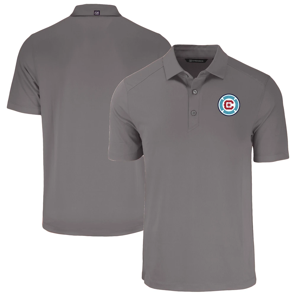 Men's Cutter & Buck Charcoal Chicago Fire Forge Eco Stretch Recycled Polo
