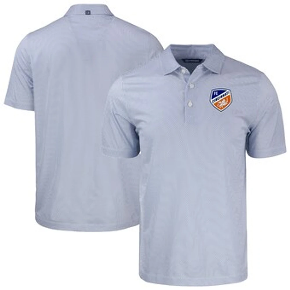 Men's Cutter & Buck White/ FC Cincinnati Pike Eco Symmetry Print Stretch Recycled Polo