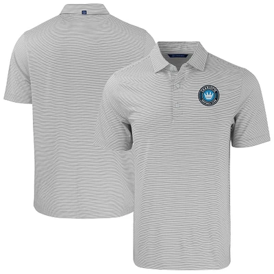 Men's Cutter & Buck Gray Charlotte FC Forge Eco Double Stripe Stretch Recycled Polo
