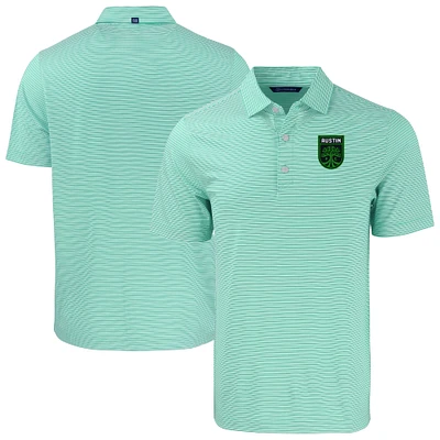 Men's Cutter & Buck Mint/White Austin FC Forge Eco Double Stripe Stretch Recycled Polo