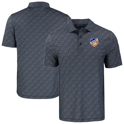 Men's Cutter & Buck Black FC Cincinnati Pike Eco Pebble Print Stretch Recycled Polo
