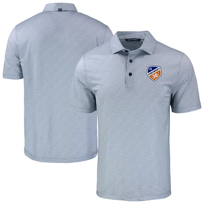 Men's Cutter & Buck Light Blue/White FC Cincinnati Pike Eco Pebble Print Stretch Recycled Polo