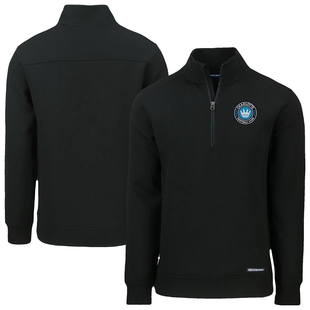 Men's Cutter & Buck Charlotte FC Roam Eco Recycled Quarter-Zip Pullover Top