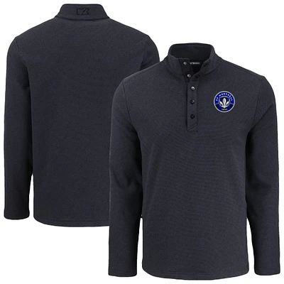 Men's Cutter & Buck CF Montreal Hunts Point Eco Textured Fleece Recycled Quarter-Snap Pullover