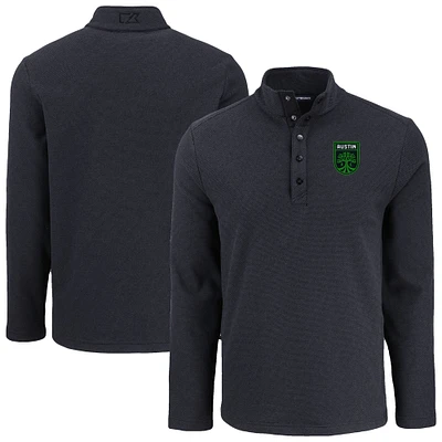 Men's Cutter & Buck Austin FC Hunts Point Eco Textured Fleece Recycled Quarter-Snap Pullover