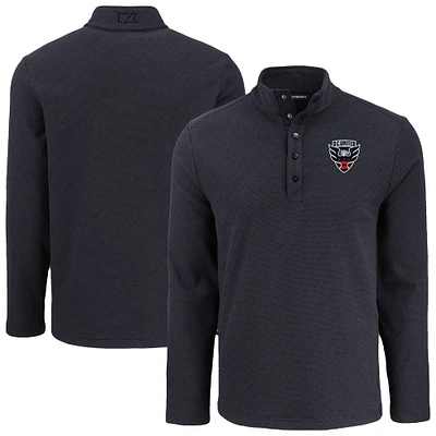 Men's Cutter & Buck D.C. United Hunts Point Eco Textured Fleece Recycled Quarter-Snap Pullover