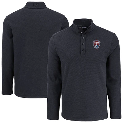 Men's Cutter & Buck Colorado Rapids Hunts Point Eco Textured Fleece Recycled Quarter-Snap Pullover