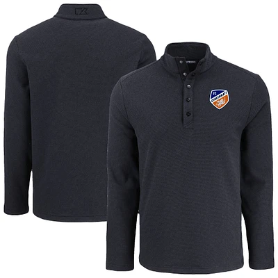 Men's Cutter & Buck FC Cincinnati Hunts Point Eco Textured Fleece Recycled Quarter-Snap Pullover