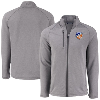 Men's Cutter & Buck Heather FC Cincinnati Peshastin Eco Fleece Recycled Full-Zip Jacket
