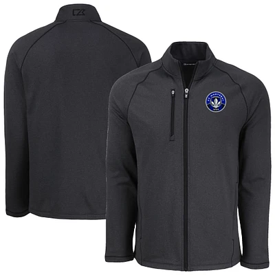 Men's Cutter & Buck Heather CF Montreal Peshastin Eco Fleece Recycled Full-Zip Jacket