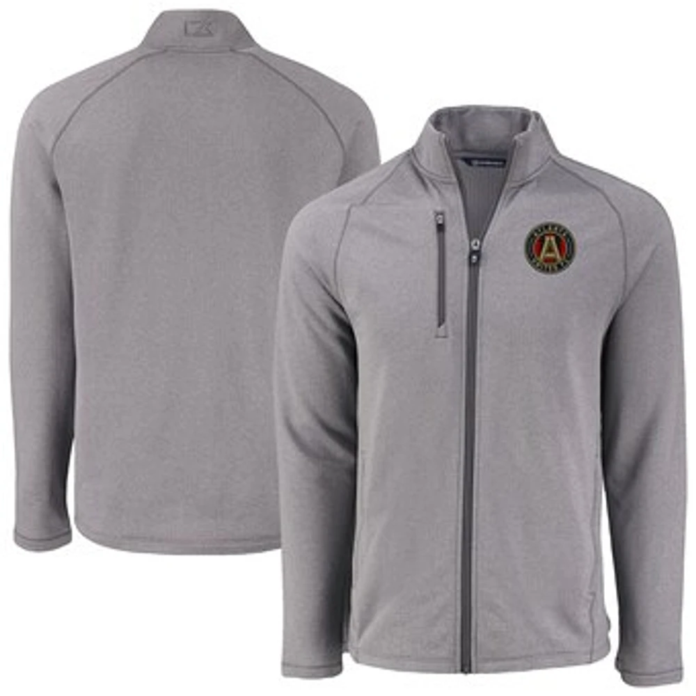 Men's Cutter & Buck Heather Atlanta United FC Peshastin Eco Fleece Recycled Full-Zip Jacket