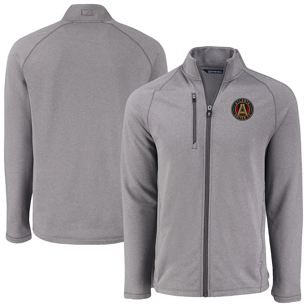Men's Cutter & Buck Heather Atlanta United FC Peshastin Eco Fleece Recycled Full-Zip Jacket