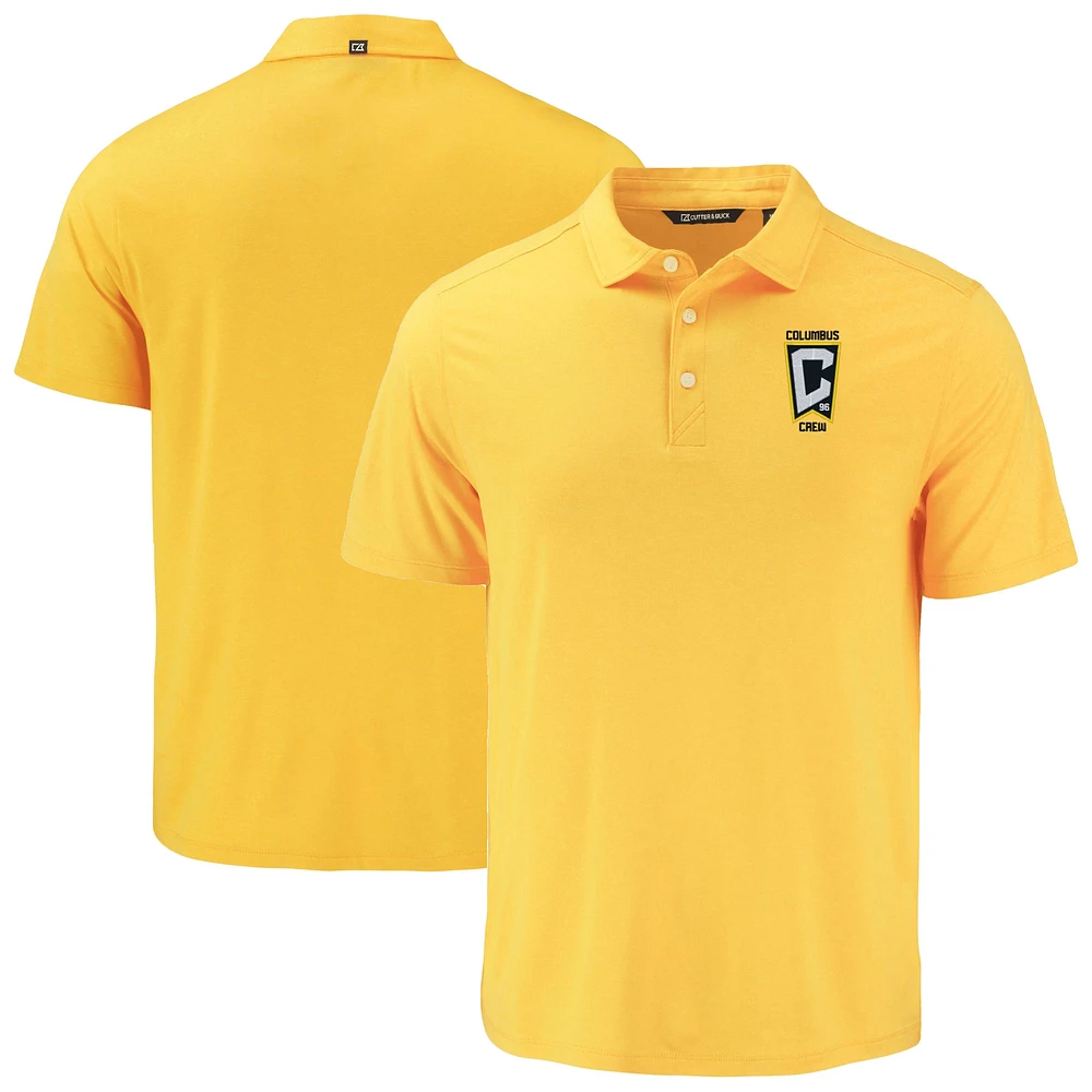 Men's Cutter & Buck Gold Columbus Crew Coastline Epic Comfort Eco Recycled Polo