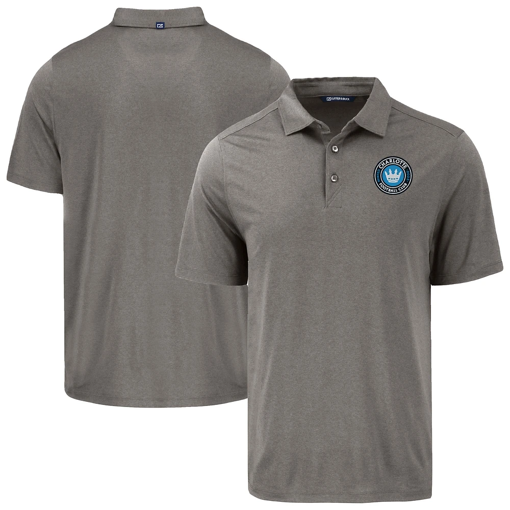 Men's Cutter & Buck Charcoal Charlotte FC Coastline Epic Comfort Eco Recycled Polo