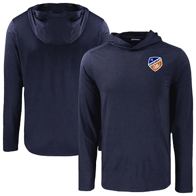 Men's Cutter & Buck Navy FC Cincinnati Coastline Epic Comfort Eco Recycled Long Sleeve Hoodie T-Shirt