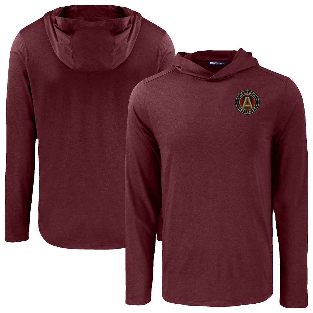 Men's Cutter & Buck Maroon Atlanta United FC Coastline Epic Comfort Eco Recycled Long Sleeve Hoodie T-Shirt